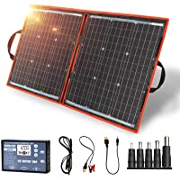 DOKIO - Kit de panel solar de 80W monocristalino portátil plegable para carga de batería de 12 V con controlador de…